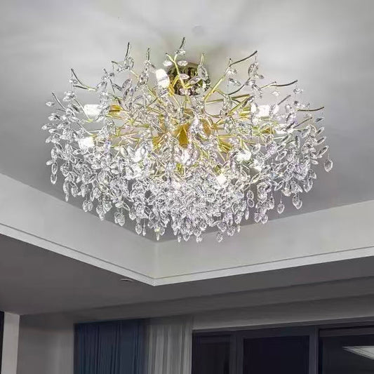 Sylva Linear Crystal Branch Chandelier, 70.9"