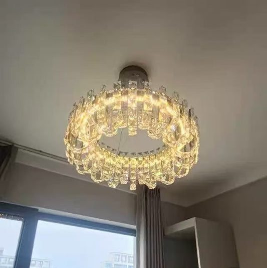 Asteria Crystal Drum Chandelier, 39.4"