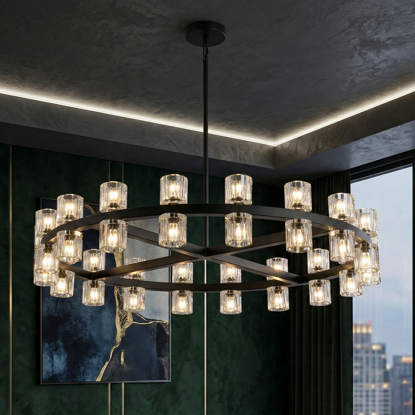 Wine-Glass Round Chandelier 60''