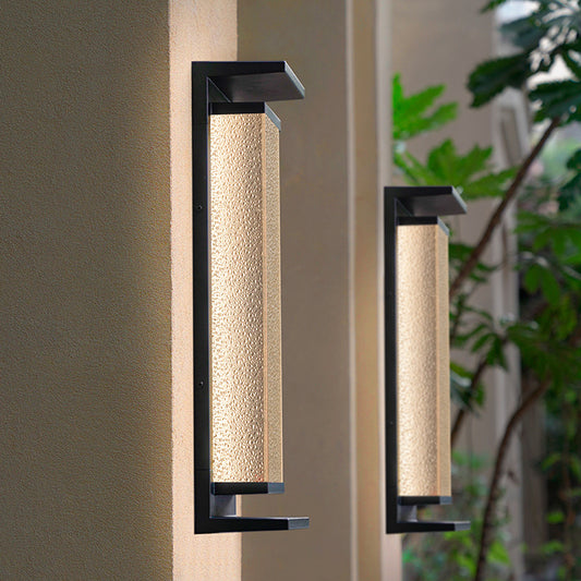 Asteron Seeded Glass Outdoor Wall Lantern