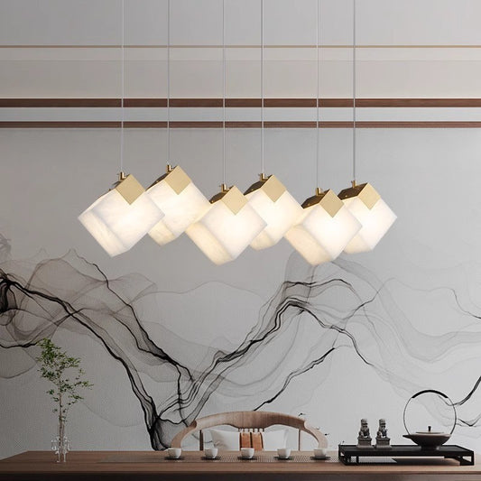 Strata Linear Alabaster Chandelier