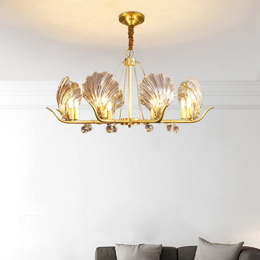 Ginkgo Brass Leaf Chandelier