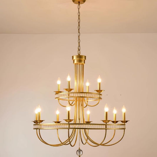 Armand Two-Tier Brass Chandelier