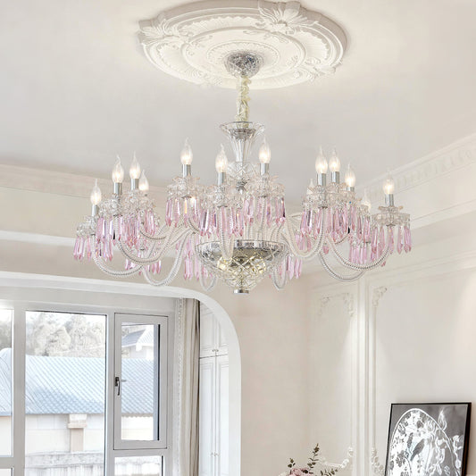 Rosalie Blush Crystal Chandelier
