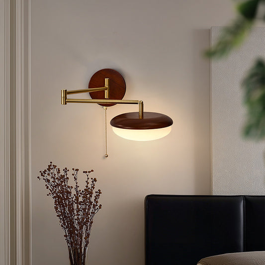 Rowan Wood Disc Reading Wall Sconce