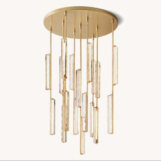 Lumina Amber Glass Cascade Chandelier