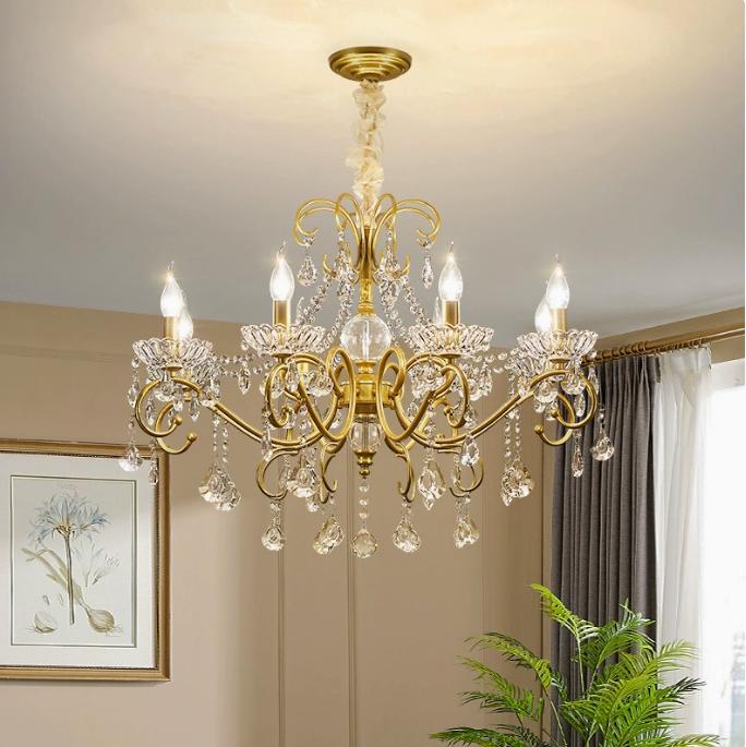 Orleans Brass Crystal Chandelier