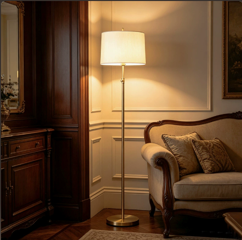 Aurelio Brass Column Floor Lamp