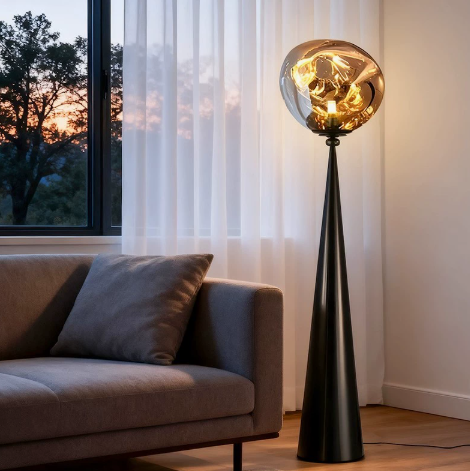 Obsidian Orb Floor Lamp