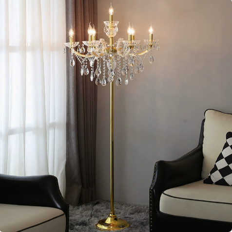 Verenne Crystal Candelabra Floor Lamp