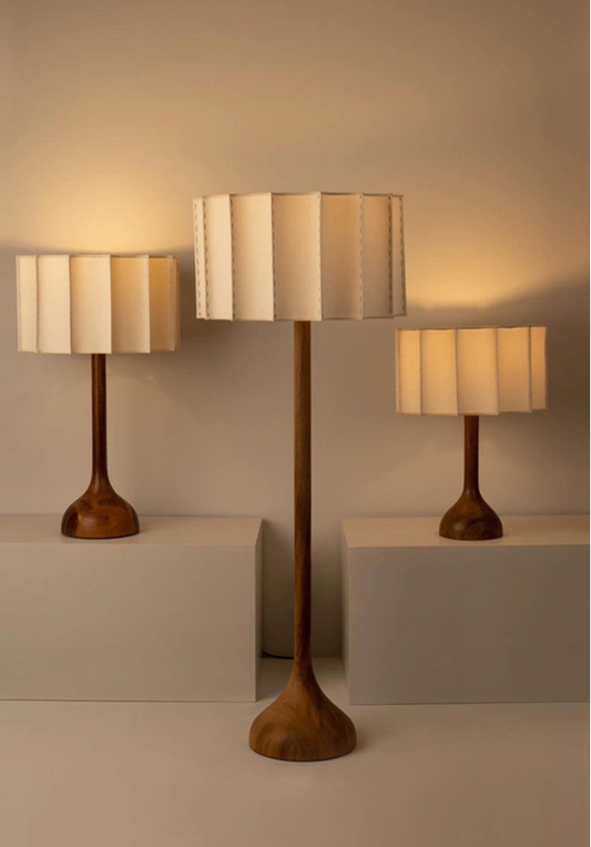 Sora Pleated Wood Floor Lamp