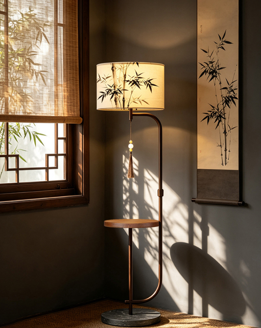 Riku Bamboo Shade Table Floor Lamp