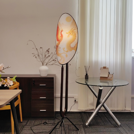Koi Painted Panel Floor Lamp