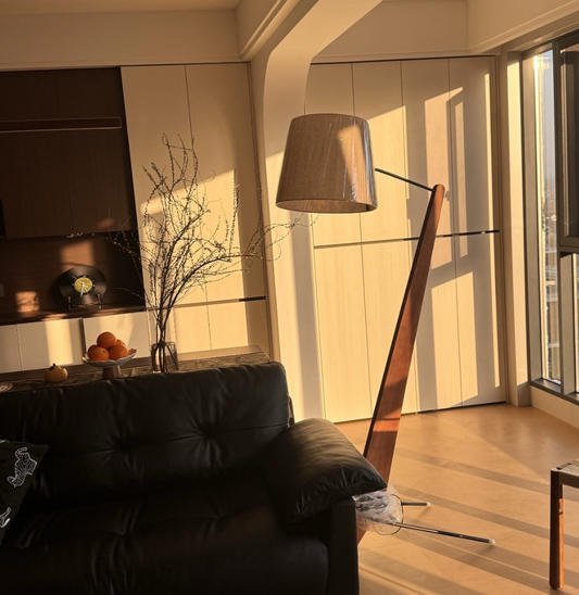 Alder Leaning Wood Floor Lamp