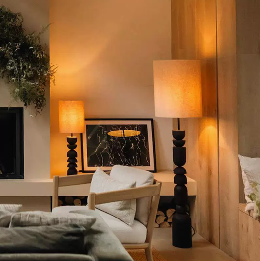 Aska Sculptural Wood Floor Lamp