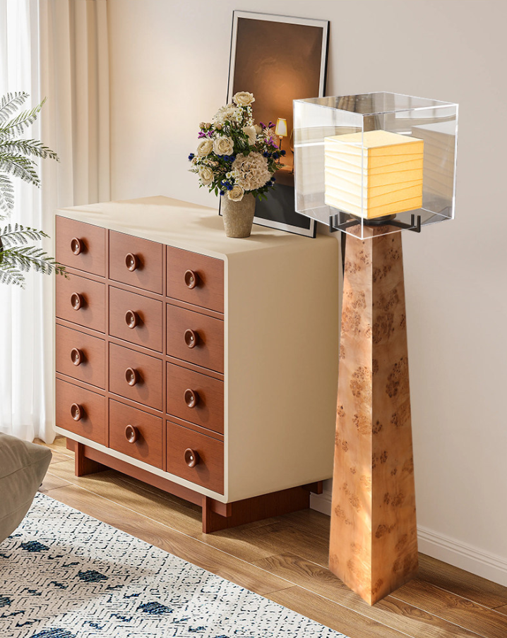Lanterne Wood Pedestal Floor Lamp