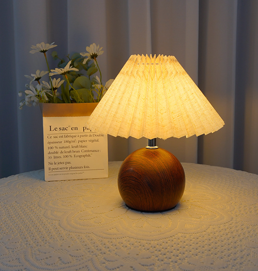 Arden Pleated Wood Table Lamp