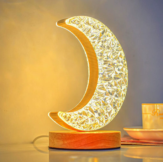 Luna Crystal Crescent Table Lamp