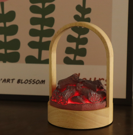 Ember Arc Wood Accent Lamp