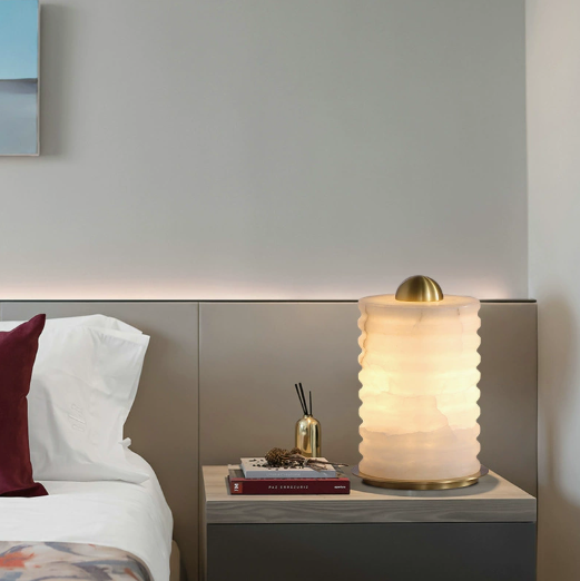 Ribelle Stone Cylinder Table Lamp