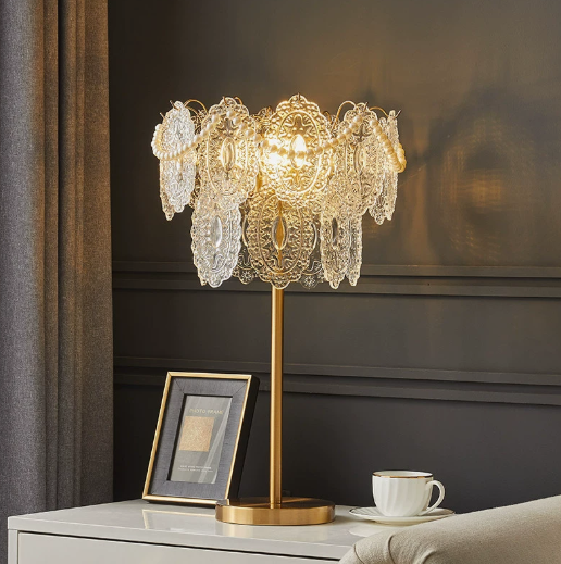 Celestia Crystal Leaf Table Lamp