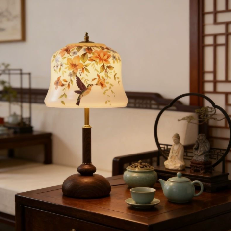 Aviary Floral Table Lamp