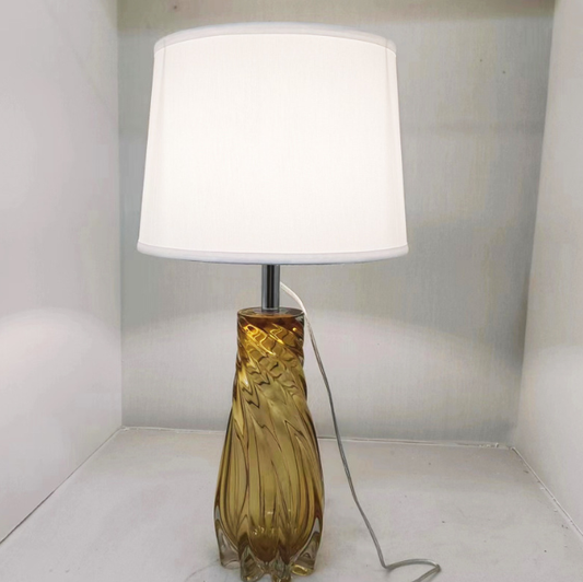 Amber Twist Glass Table Lamp