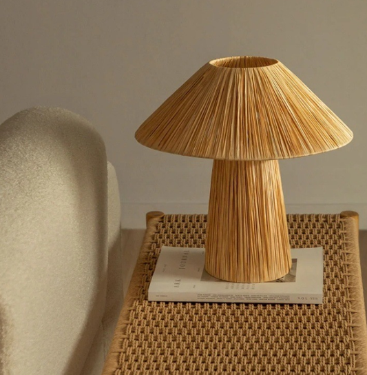 Raffia Mushroom Table Lamp