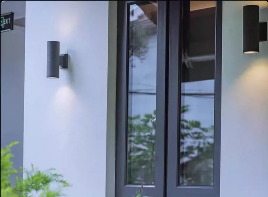 Riven Dual Cylinder Outdoor Wall Sconce