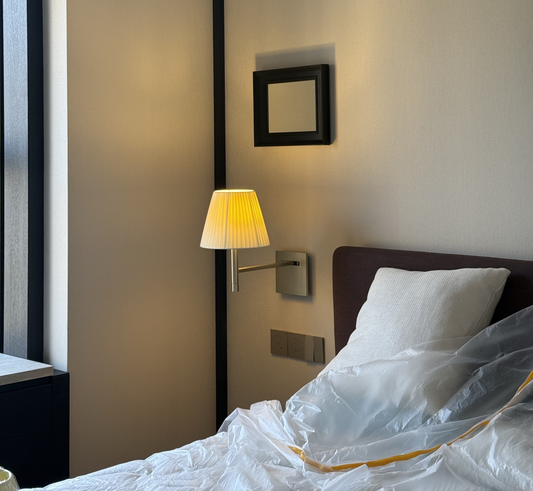 Wren Fabric Shade Bedside Wall Sconce
